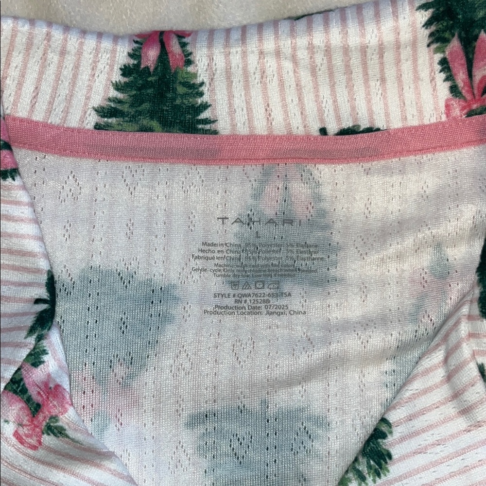 Women’s pink bow Christmas tree pajamas - Picture 2 of 12